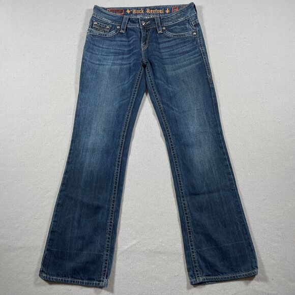 Rock Revival Denim - Rock Revival Jeans Women 29x31 Tori Blue Wash Stretch Low Rise Bootcut